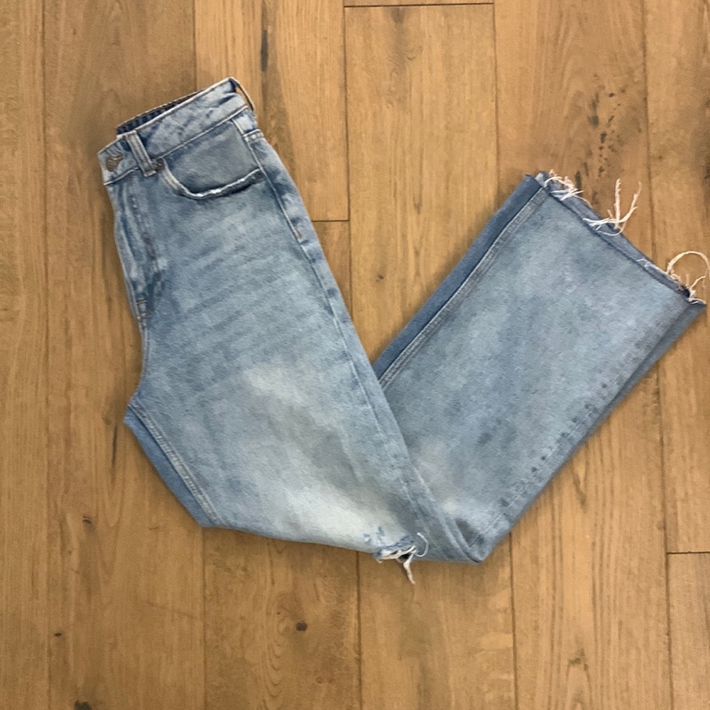 Wide Leg High Rise Zara Denim Jeans Size 26 - Picture 4 of 7